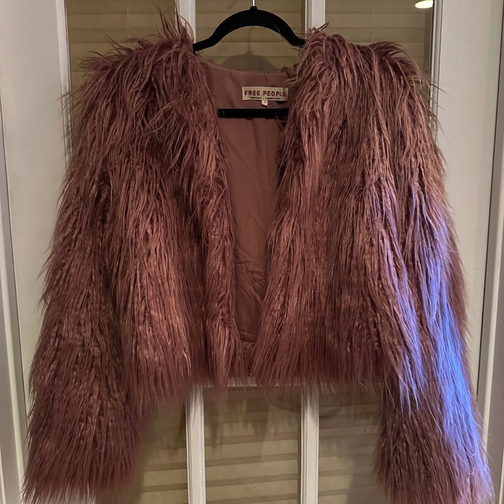 Free People Cropped Shaggy Jacket